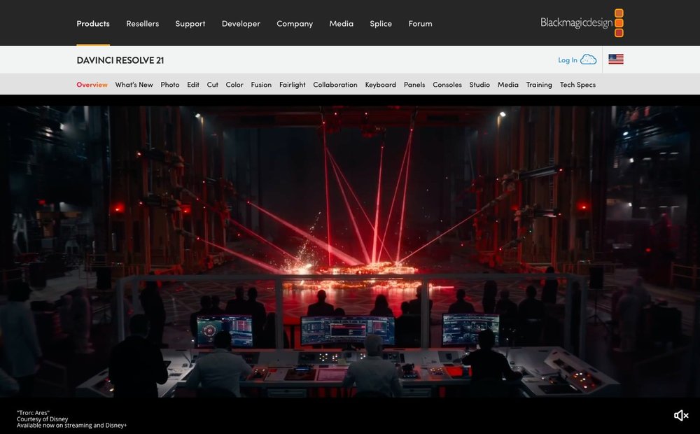 DaVinci Resolve homepage