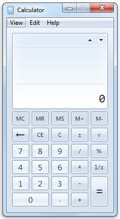 Picture of the Calculator window