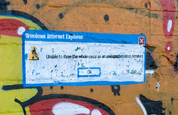 Internet Explorer Error Message Tagged