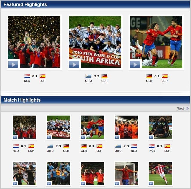 Top 6 Free Sites To Watch Highlights Of FIFA World Cup 2010 Matches