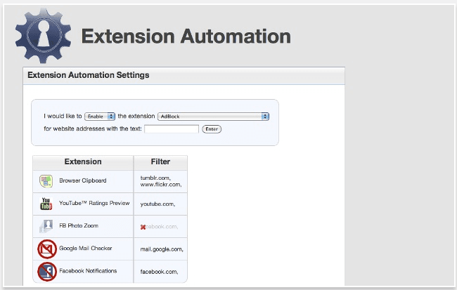 Enable and Disable Browser Add-ons for Specific Sites
