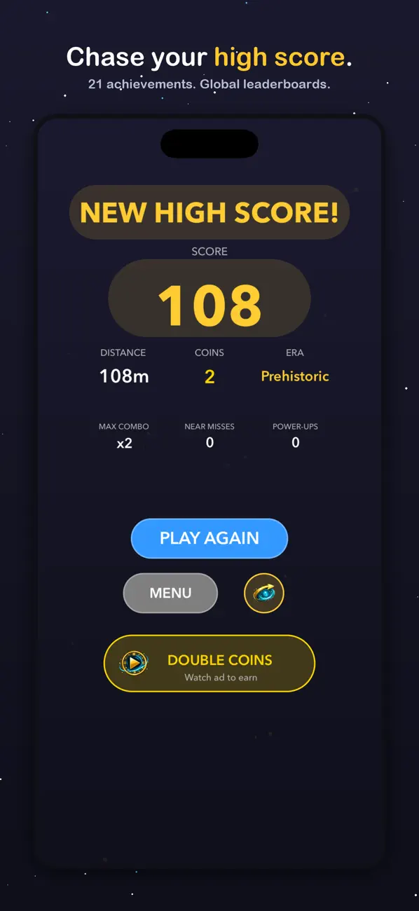 High score and leaderboard screen