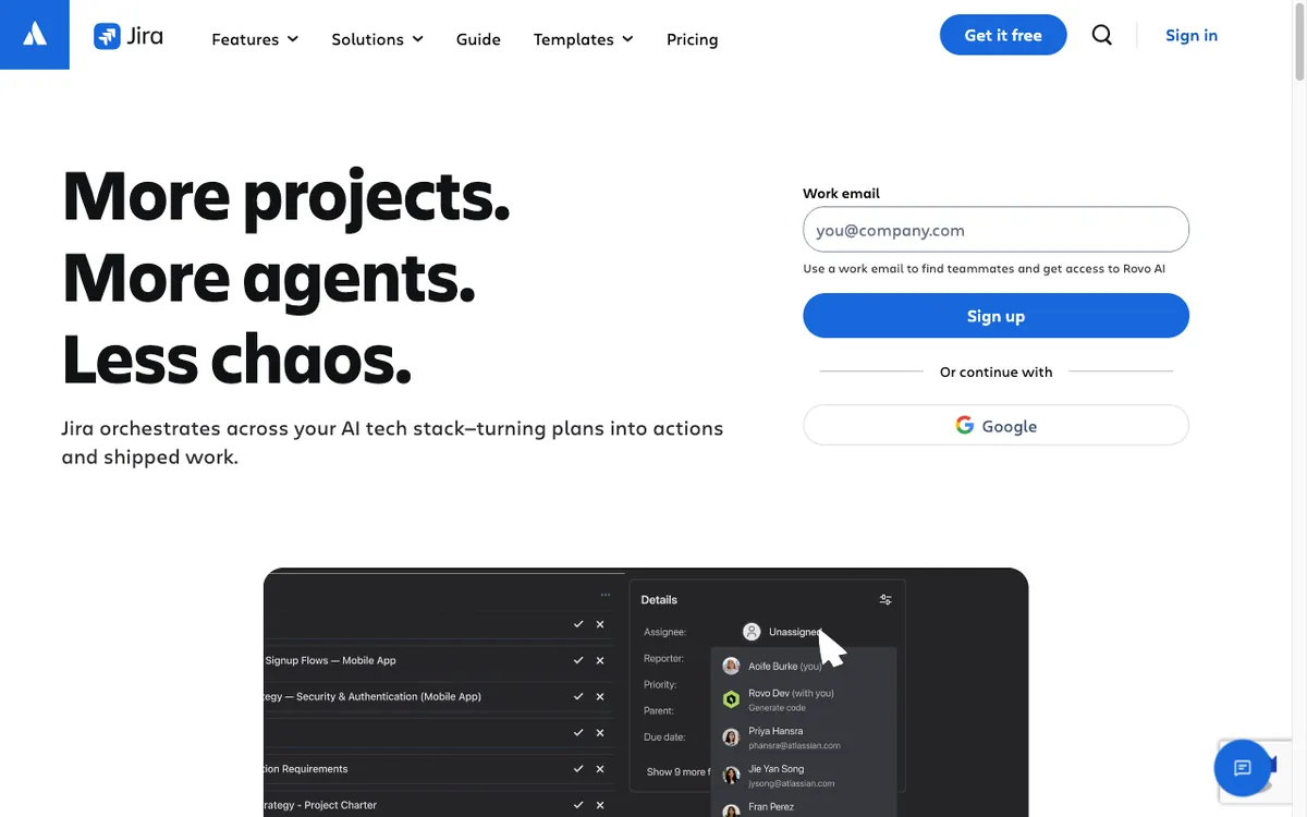 Atlassian Jira homepage — project management for the AI era.