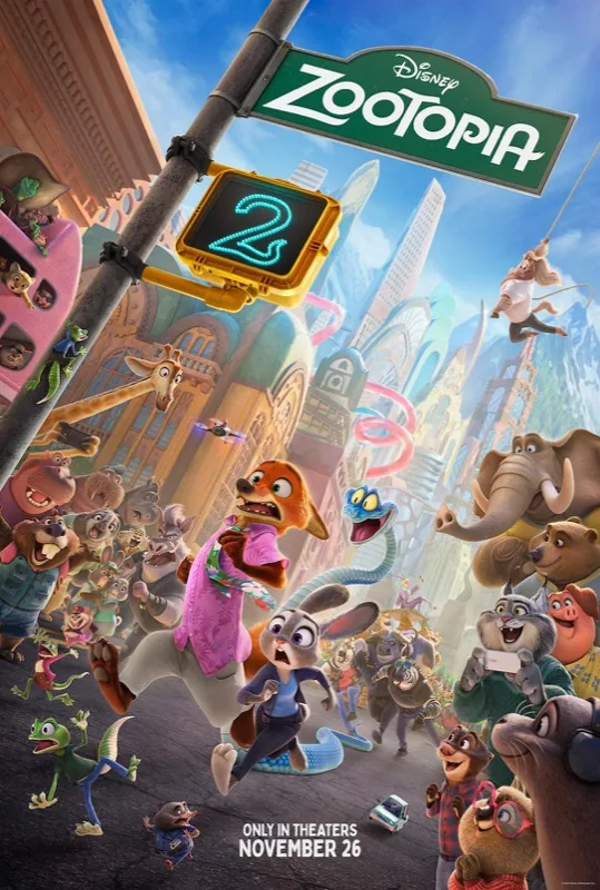 Zootopia 2 movie poster - Disney Plus March 2026