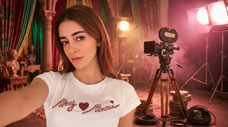 Ananya Panday Bollywood Film Set Wallpaper