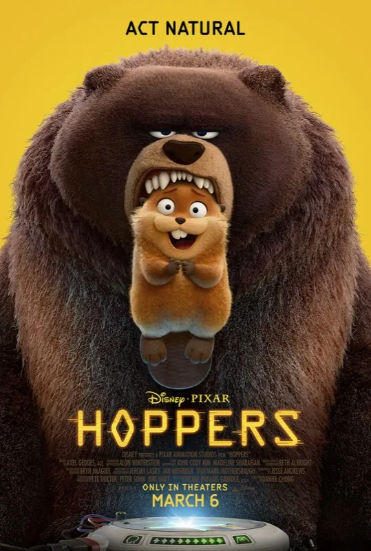 Hoppers Pixar movie poster - Theaters March 2026