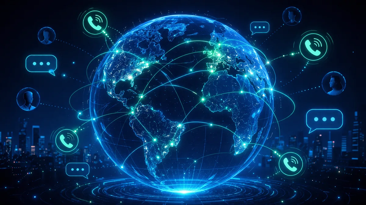 Browser-based VoIP dialer interface showing modern free calling website technology