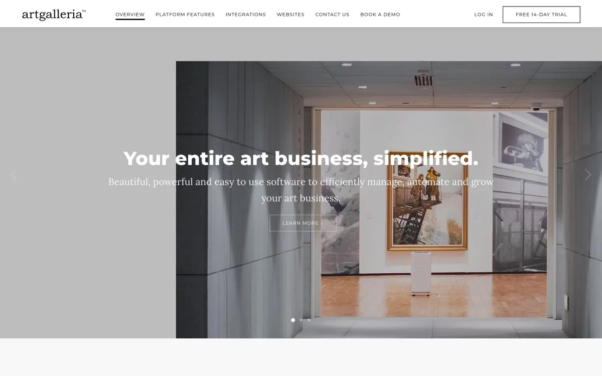 Primer Archives homepage screenshot — art gallery management software