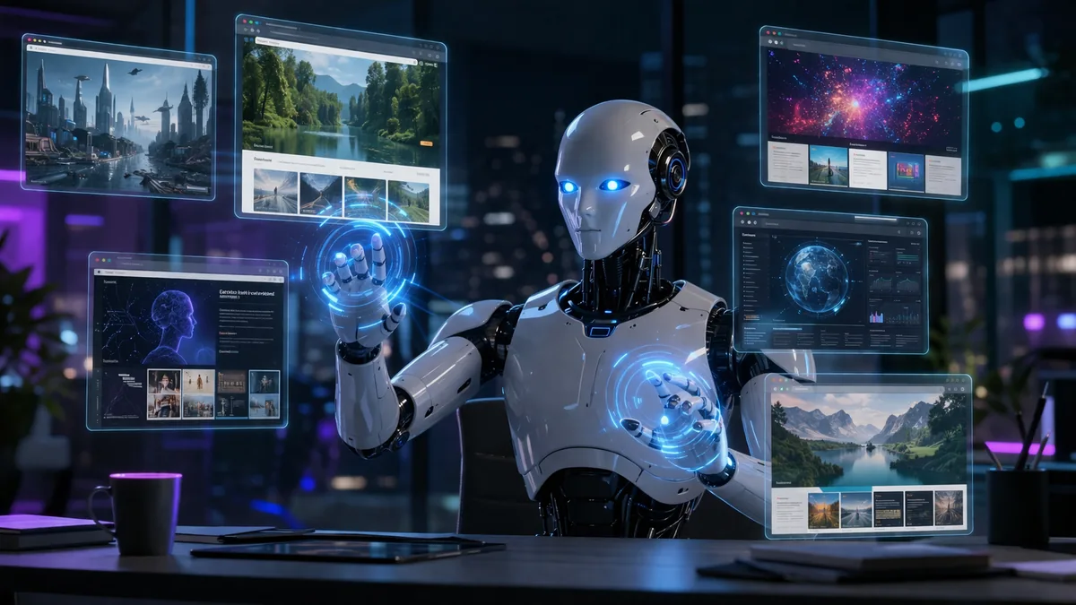 Developer workstation with code editor and automated browser testing
