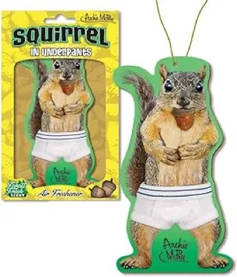 Squirrel in underwear funny air freshener