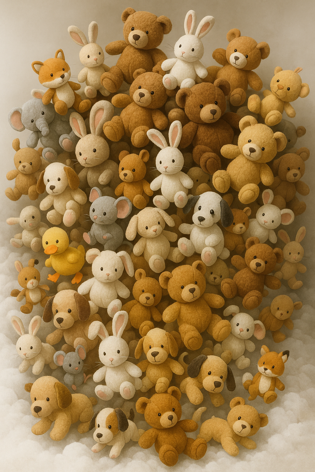 An avalanche of stuffed animals by ChatGPT