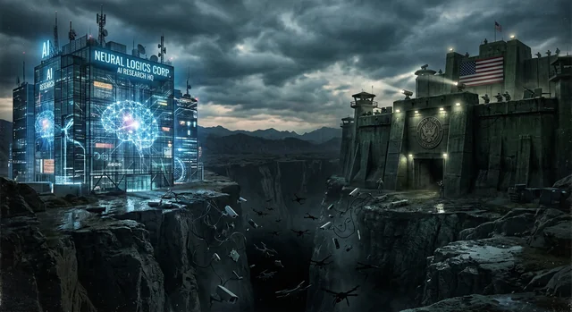 Anthropic vs Department of War AI safeguards standoff illustration