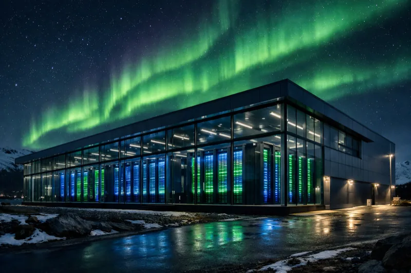 Nscale AI data center facility with server racks