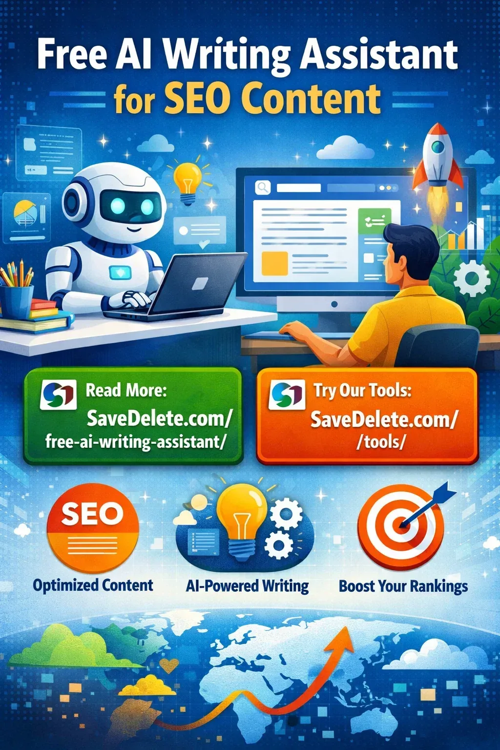 Free AI Writing Assistant for SEO Content | Savedelete