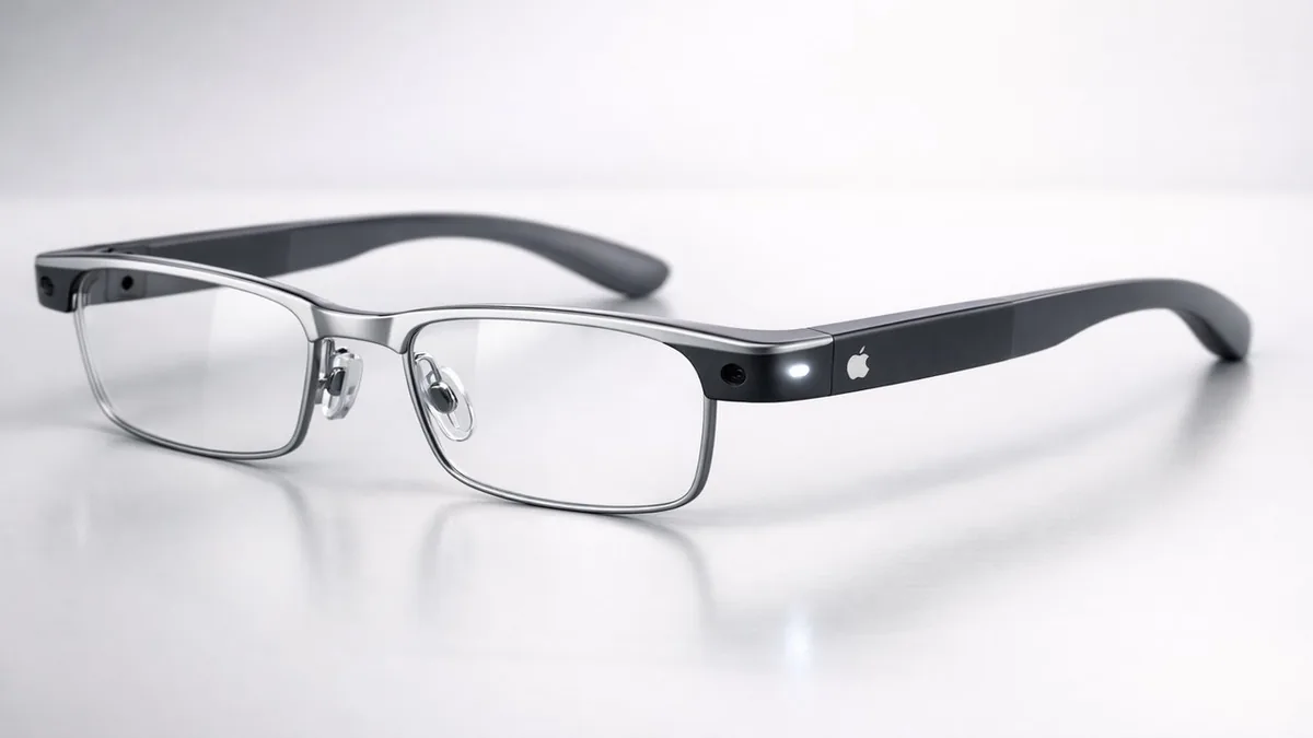 Apple smart glasses with hidden cameras and sleek titanium frame design for 2027 launch