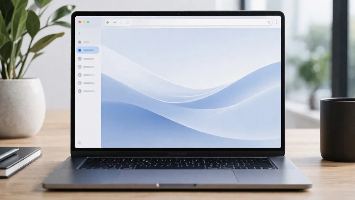 Chrome browser with vertical tabs sidebar showing tabs arranged on left side of screen