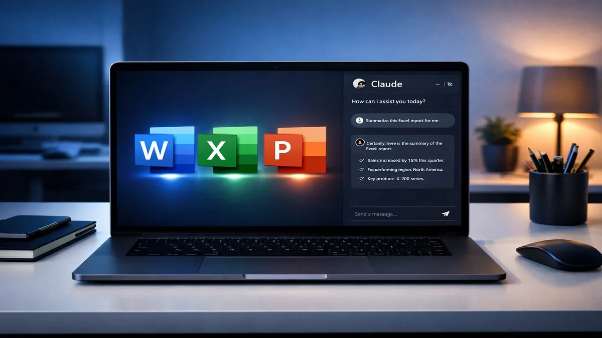 Claude AI integrated across Microsoft Word, Excel, and PowerPoint Office suite