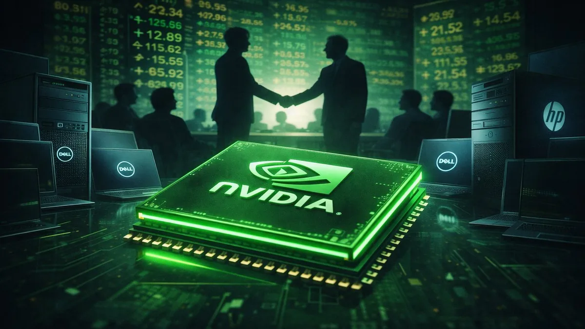 Nvidia acquisition negotiations for company reshaping PC landscape with Dell and HP stocks surging