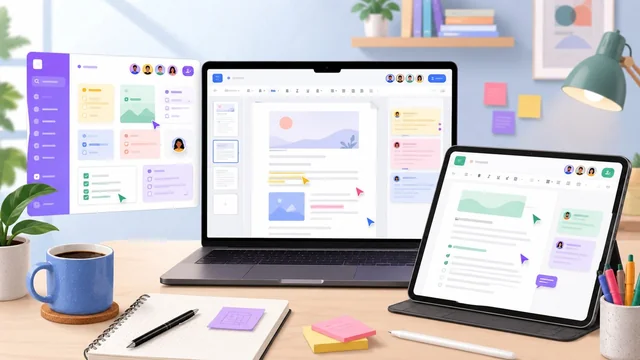 Best Google Docs alternatives 2026 — colorful productivity workspace with multiple document editor interfaces