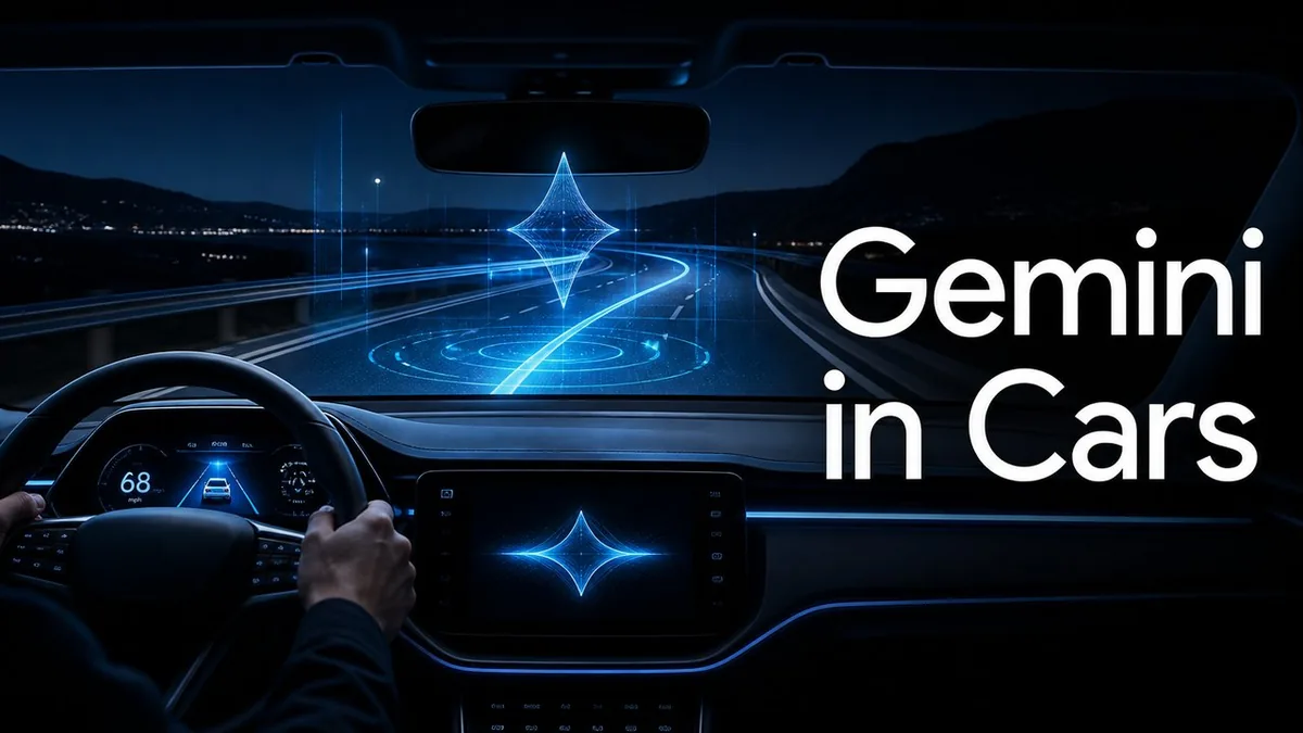 Car dashboard with Gemini AI assistant projection