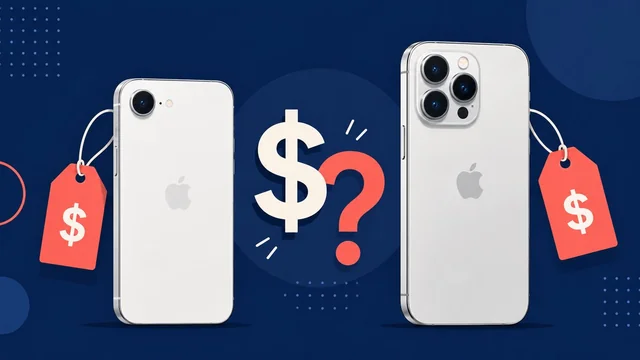 iPhone 17e vs iPhone 17 comparison — two phones side by side value illustration