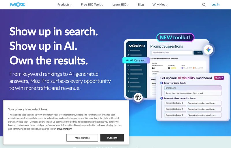 Moz Pro homepage screenshot