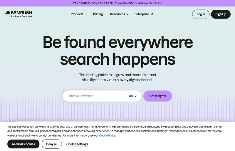 Semrush homepage screenshot