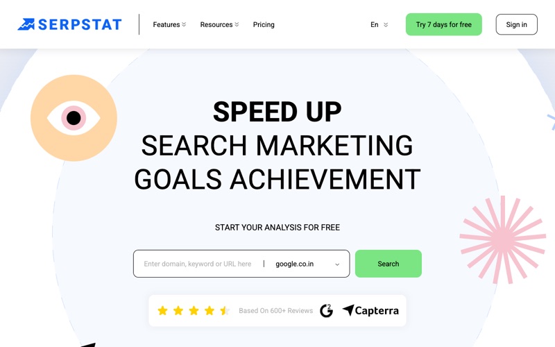 Serpstat homepage screenshot