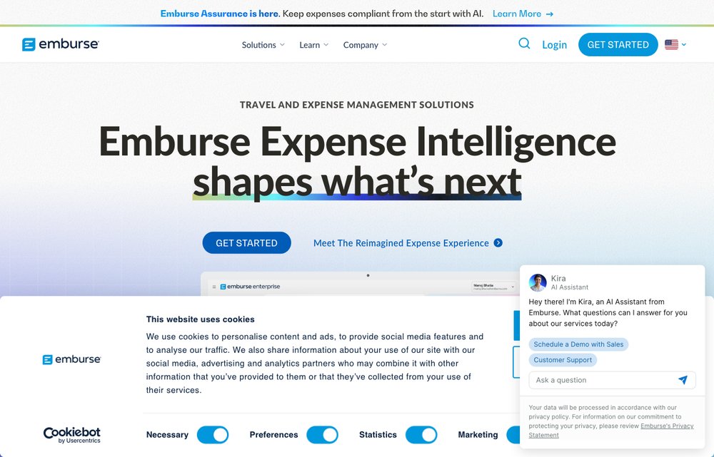 Emburse expense software homepage screenshot