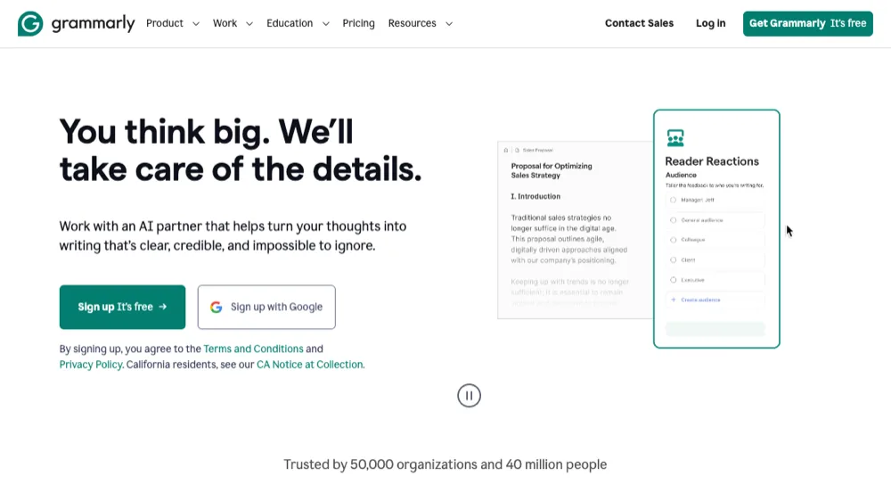 Grammarly (Free Version) screenshot