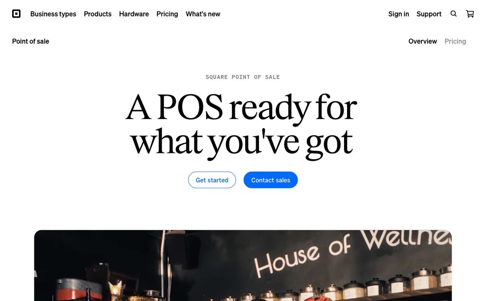 Square POS homepage