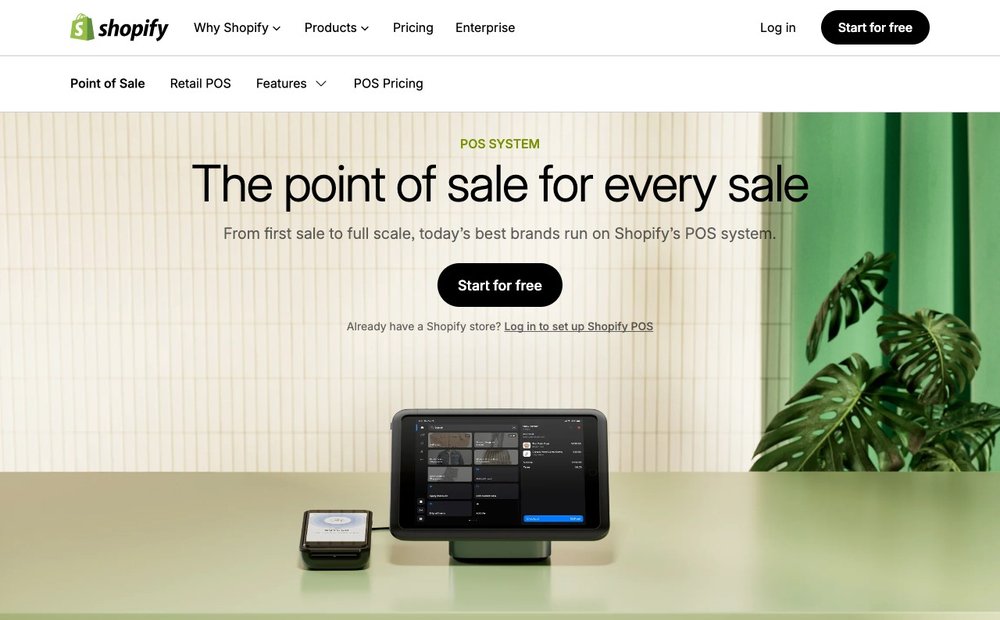Shopify POS homepage
