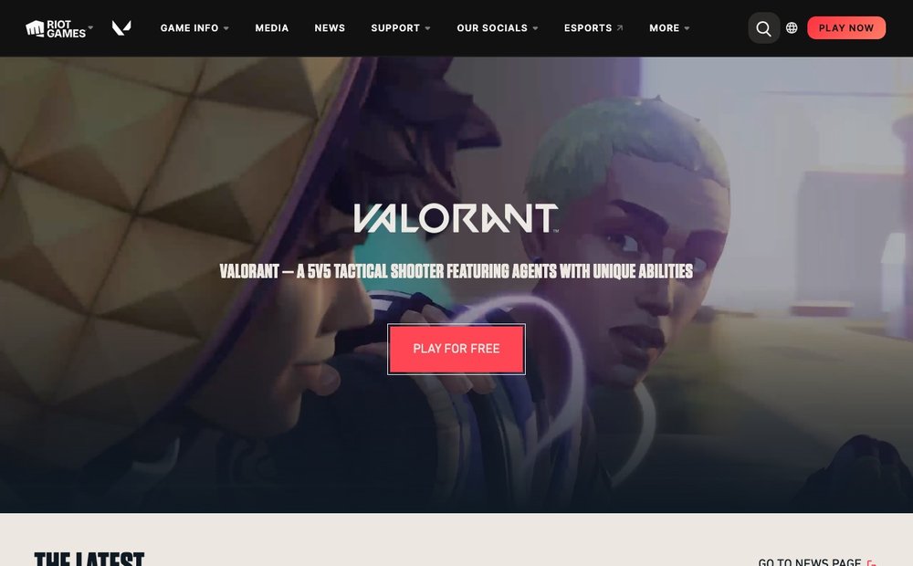 Valorant homepage