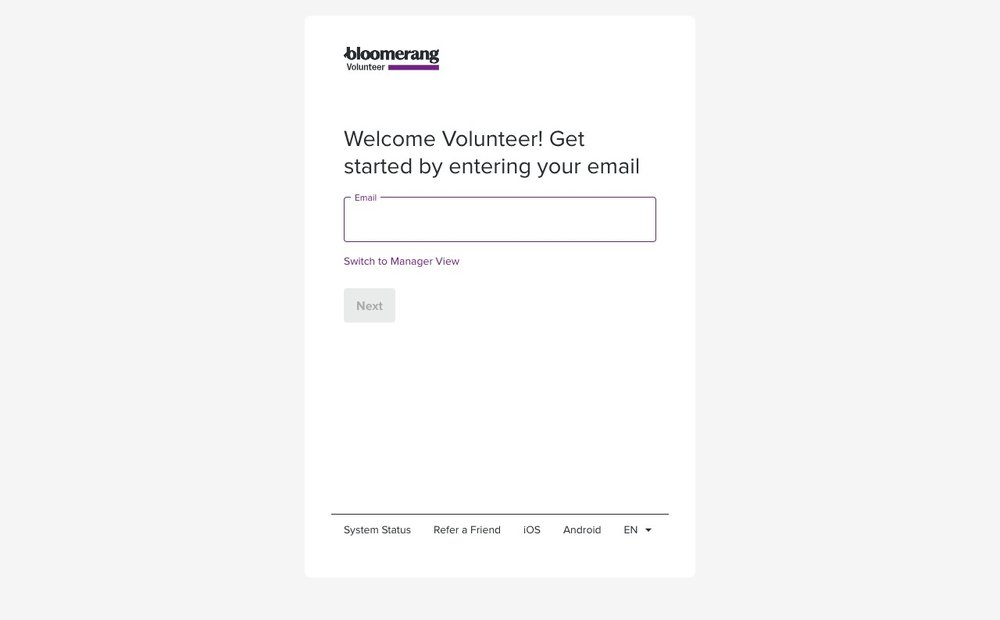 Bloomerang Volunteer platform