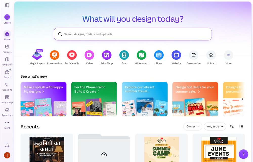 Canva website builder