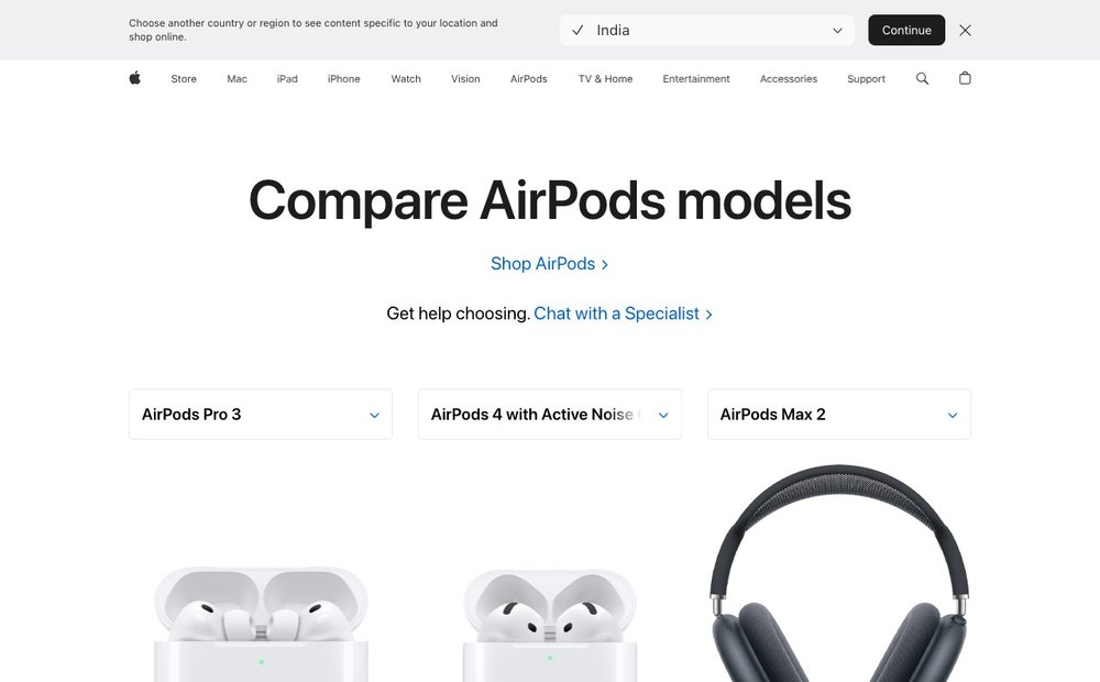 Apple AirPods comparison