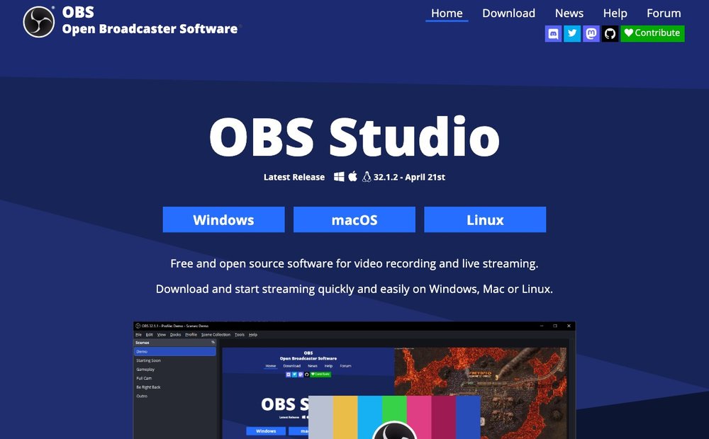 OBS Studio homepage