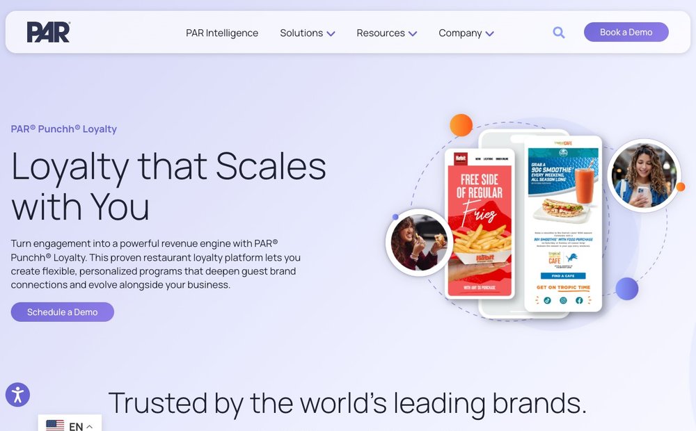 PAR Technology restaurant loyalty page