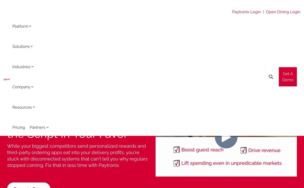 Paytronix homepage