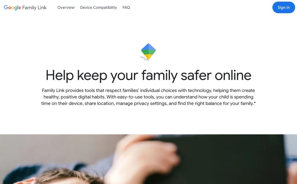 Google Family Link page