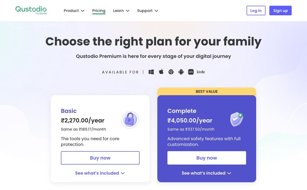 Qustodio homepage