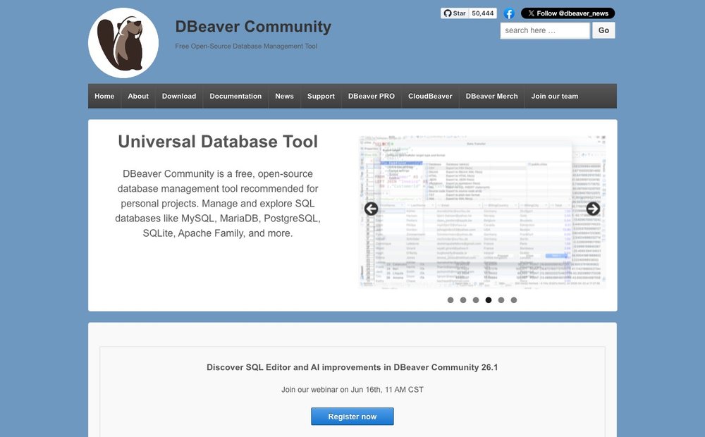 DBeaver homepage