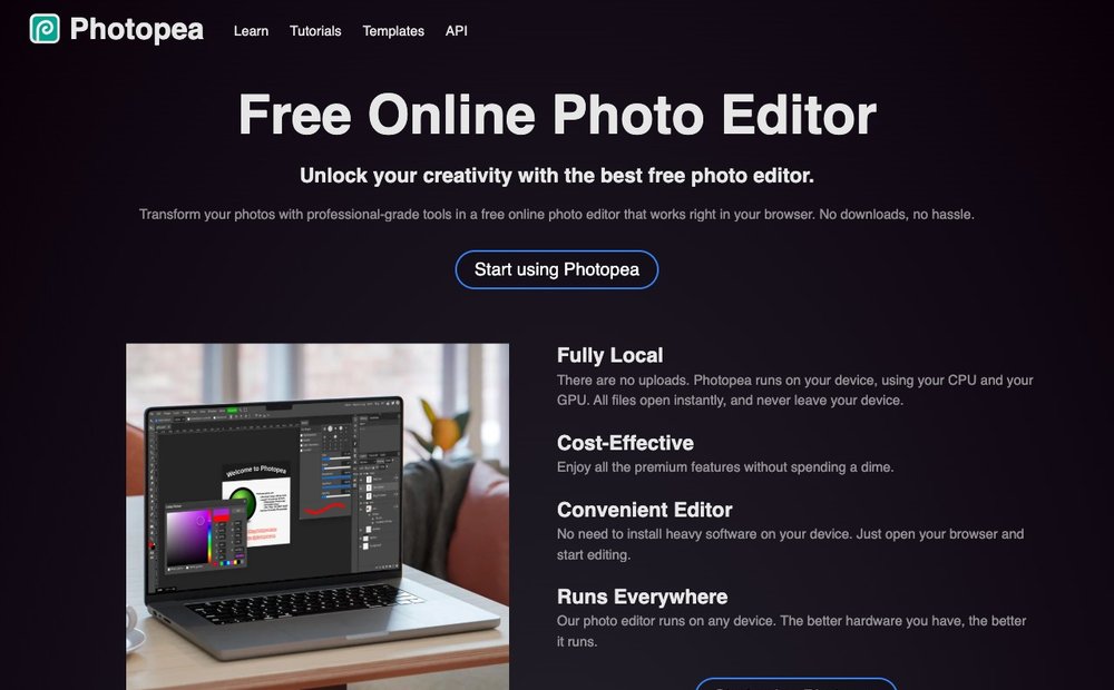 Photopea editor