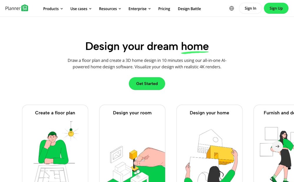 Planner 5D homepage
