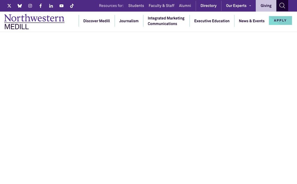 Northwestern Medill School of Journalism website