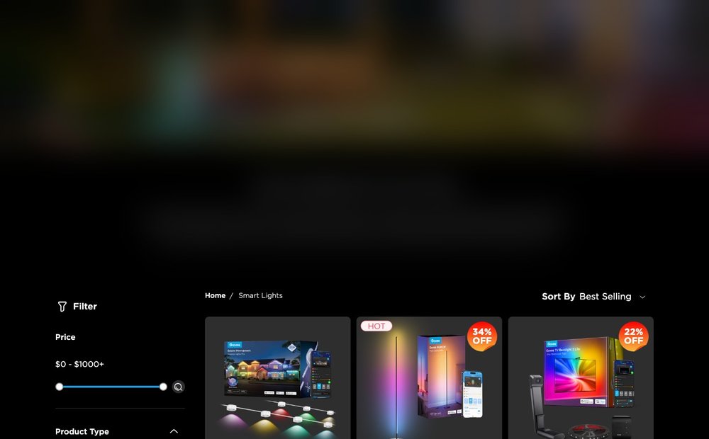 Govee smart lighting website