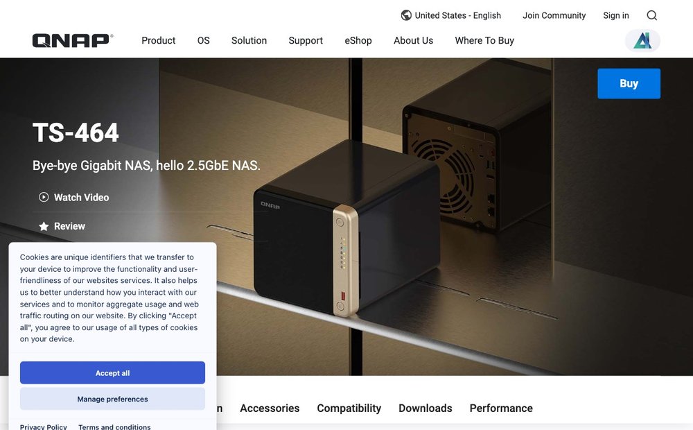 QNAP TS-464 product page