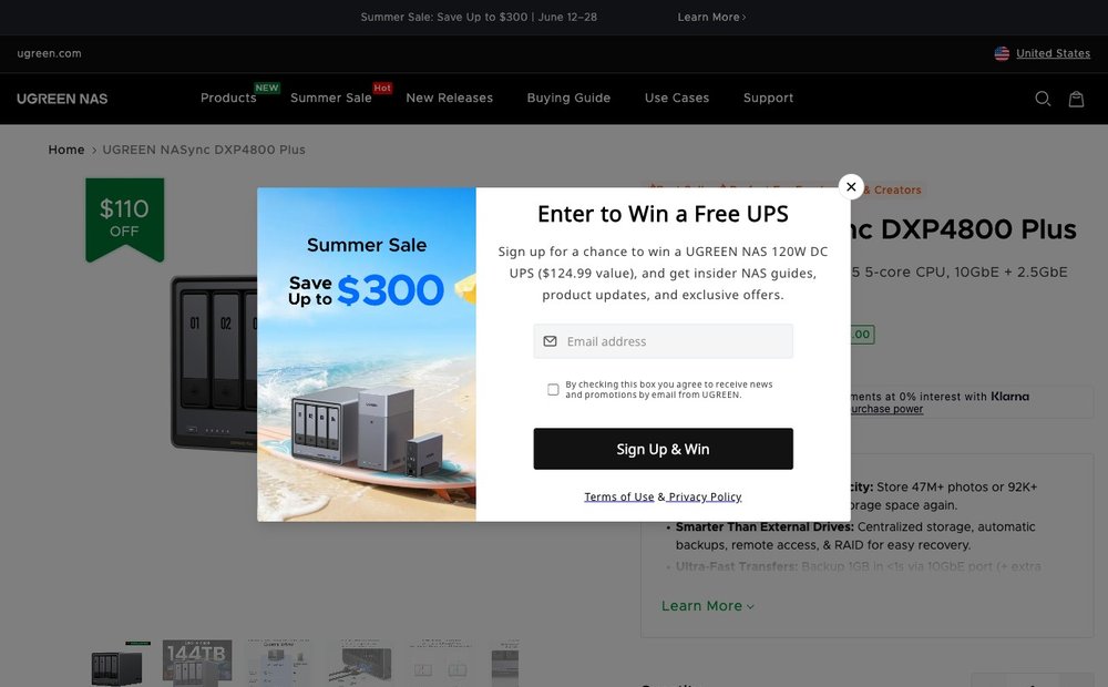 Ugreen NASync DXP4800 Plus product page