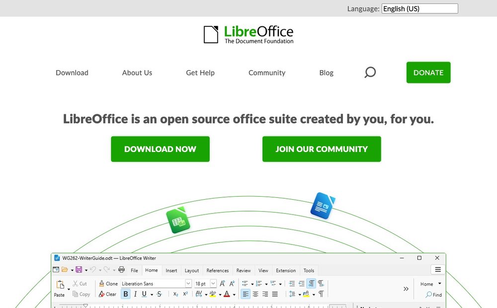 LibreOffice homepage