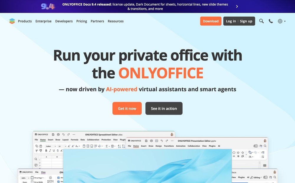 OnlyOffice homepage